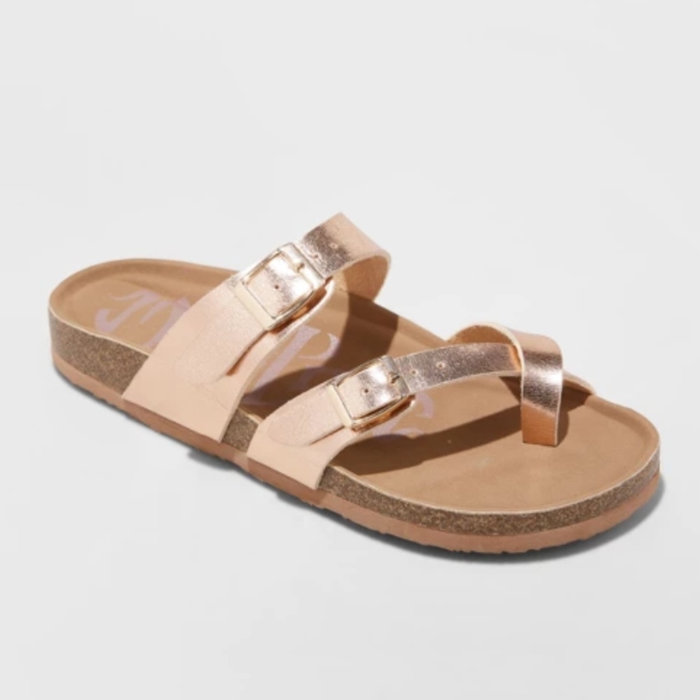 Mad Love Rose Gold Prudence Footbed Sandal